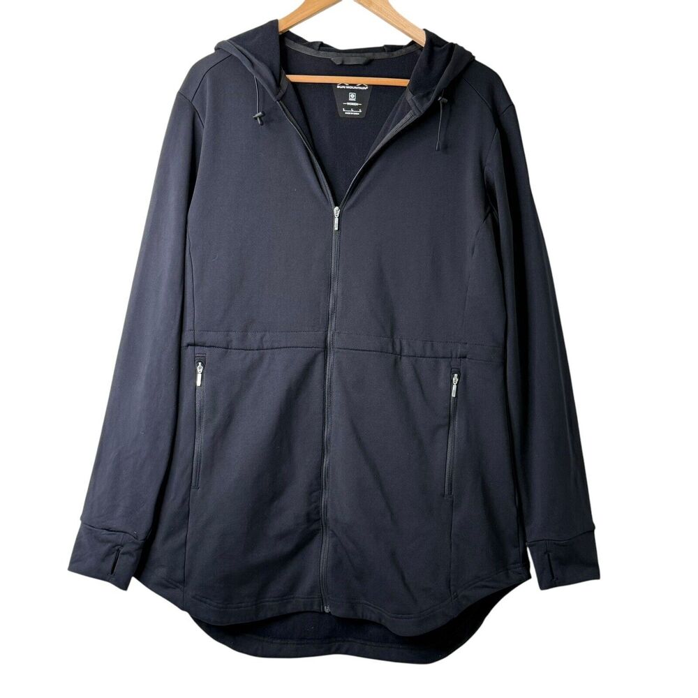 Sun Mountain Kintla Parka Jacket Womens L Hooded Cinch Waist Comfort Thumb Hole
